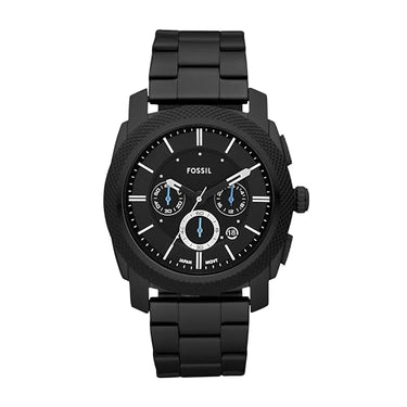 Fossil Machine uhr für Herren, Chronographenwerk mit Edelstahl- oder Lederarmband, Dunkelgrau und Blau, 45 im Sale